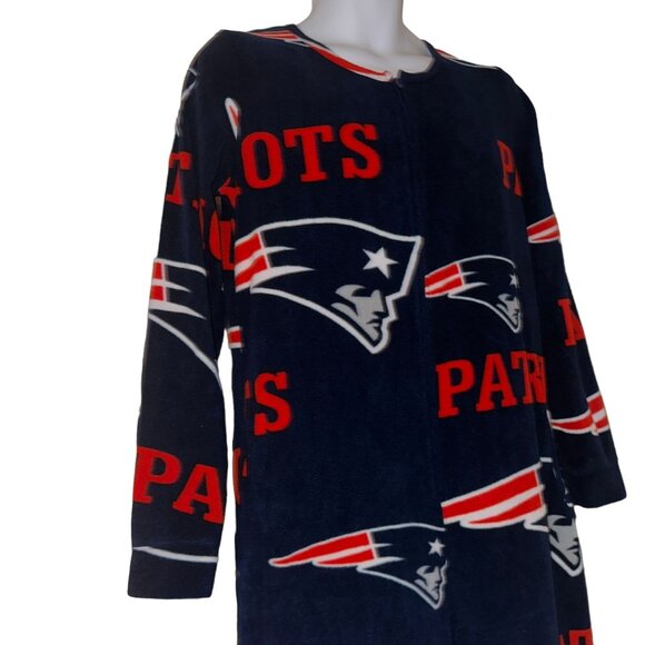 NFL Team Apparel New England Patriots Pajamas Mens M Unionsuit PJs Footies Blue - Picture 3 of 10